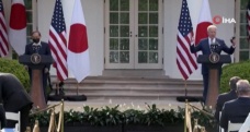 ABD Başkanı Joe Biden ve Japonya Başbakanı Yoshihide Suga bugün Beyaz Saray’da bir araya geldi