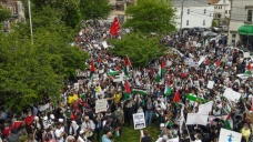 ABD'de Filistinlilere yaptığı saldırılardan dolayı, İsrail'e karşı protestolar devam etti