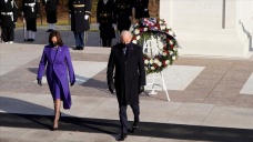 ABD'nin 46'ncı Başkanı olarak yemin eden Biden Meçhul Asker Anıtı'na çelenk bıraktı