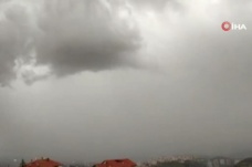 Ankara’ya sağanak yağmuru getiren bulutlar görüntülendi