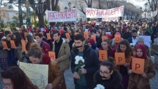 Arnavutluk'ta Halep'e destek yürüyüşü
