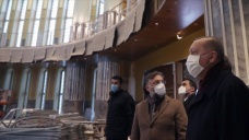 Cumhurbaşkanı Erdoğan, Taksim'de yapımı süren camide incelemelerde bulundu