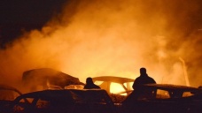 Kırşehir'de hurda araç deposunda yangın