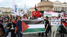 Kuzey Makedonya'da Filistin'e destek gösterisi düzenlendi