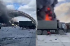 Rusya'nın vurduğu Gostomel Havaalanının görüntüleri ortaya çıktı