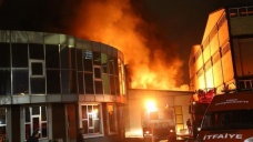 Samsun'da lastik fabrikasında yangın